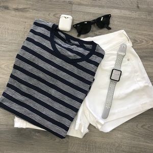 NEW Madewell Womens Summer Blue Striped Tee